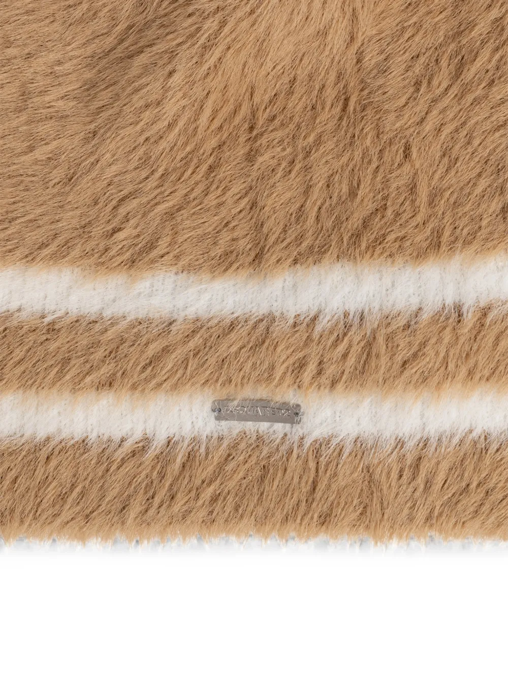 DSQUARED2 Gestreepte muts met logo-plakkaat Beige