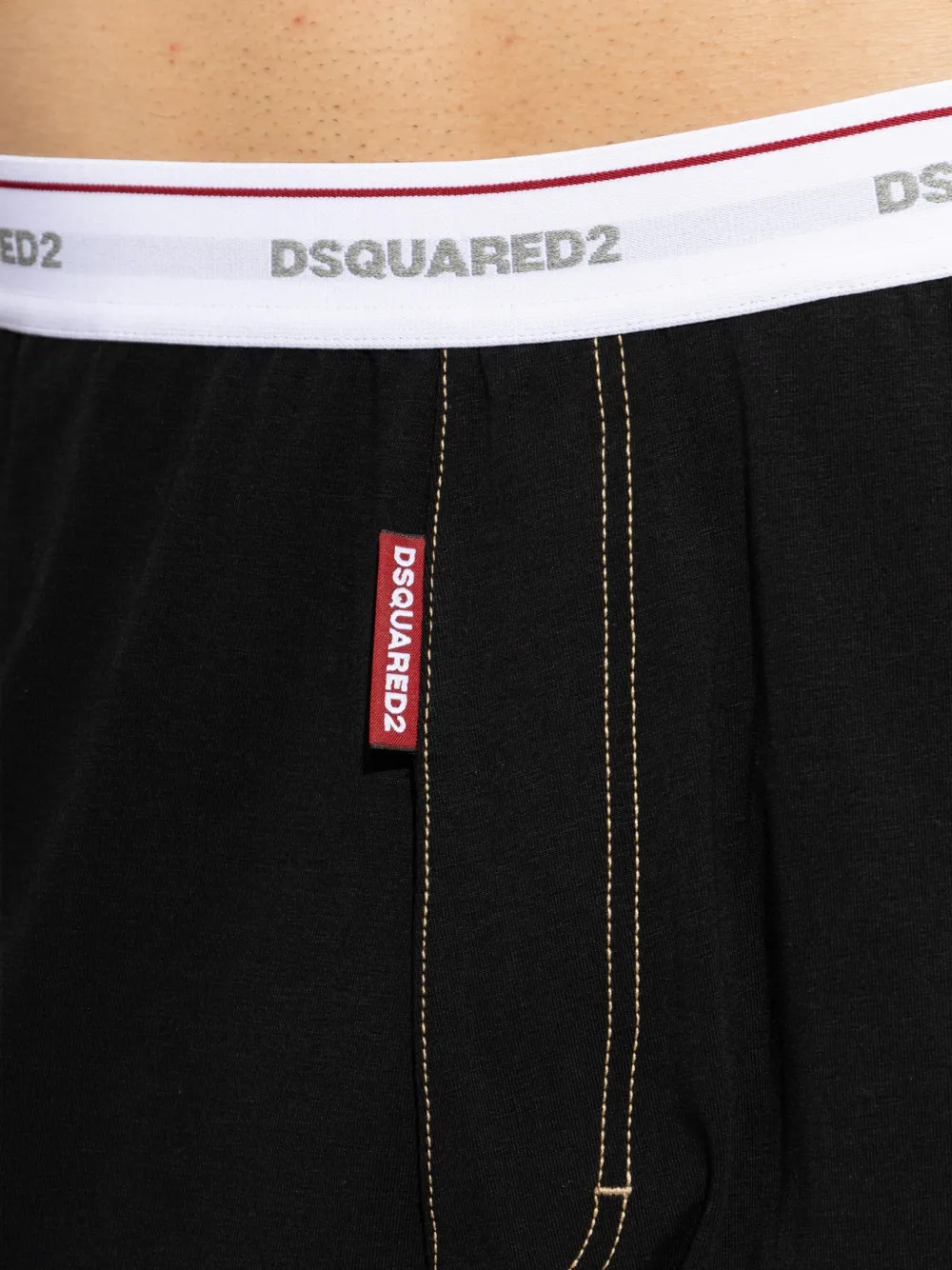 DSQUARED2 Pantalon met logo tailleband Zwart