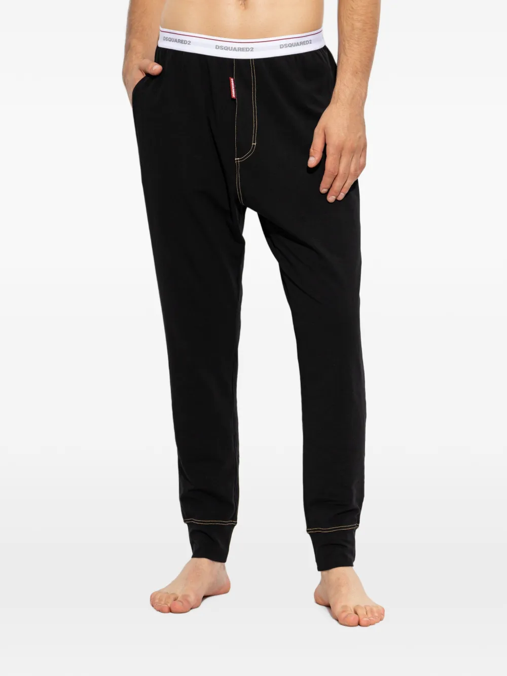 DSQUARED2 Pantalon met logo tailleband Zwart