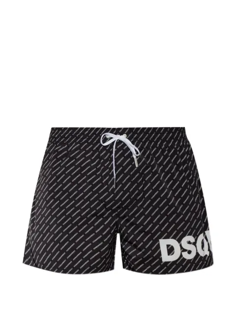 DSQUARED2 logo-pattern drawstring swim shorts