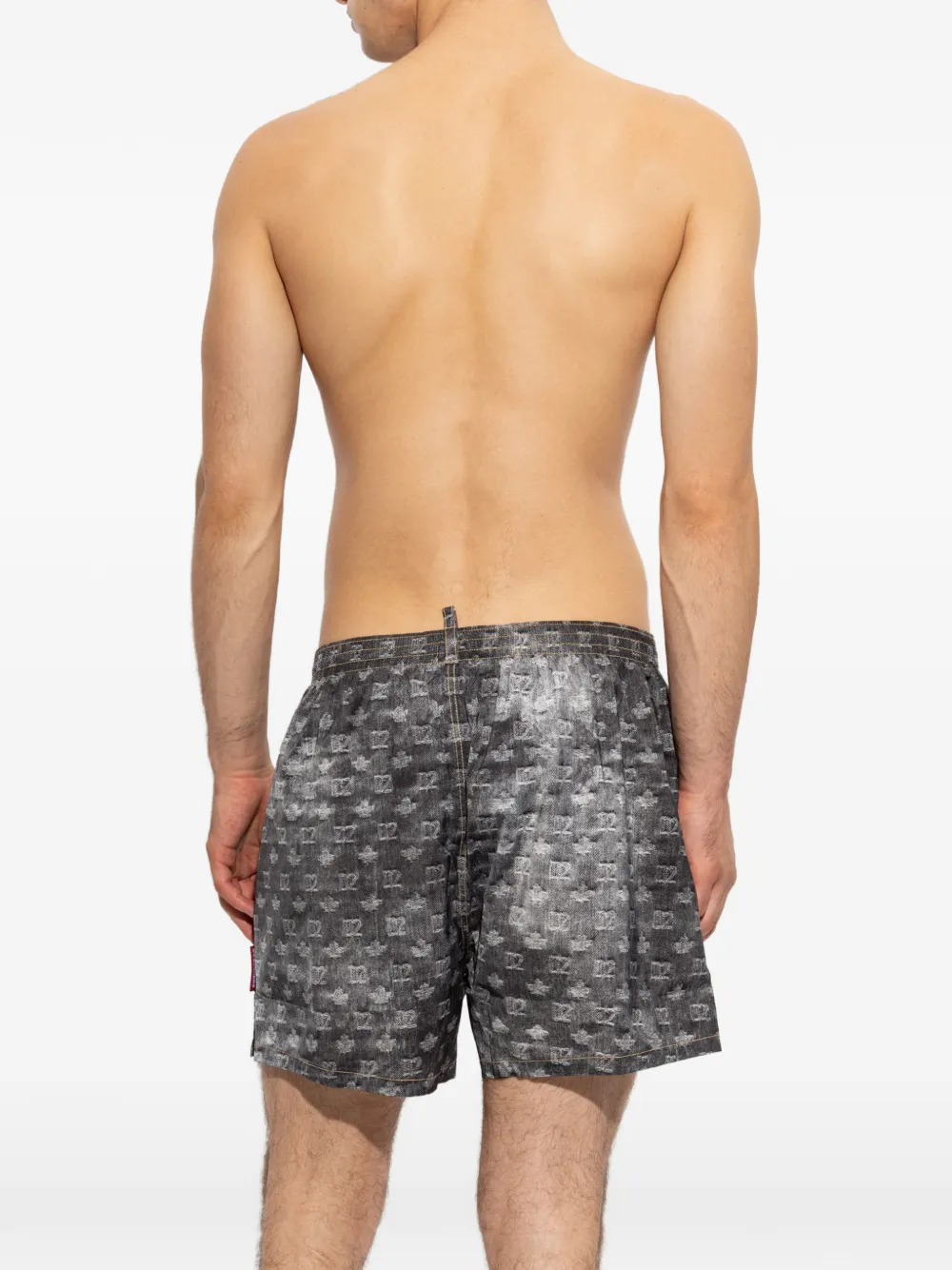DSQUARED2 Zwembroek met monogram Zwart