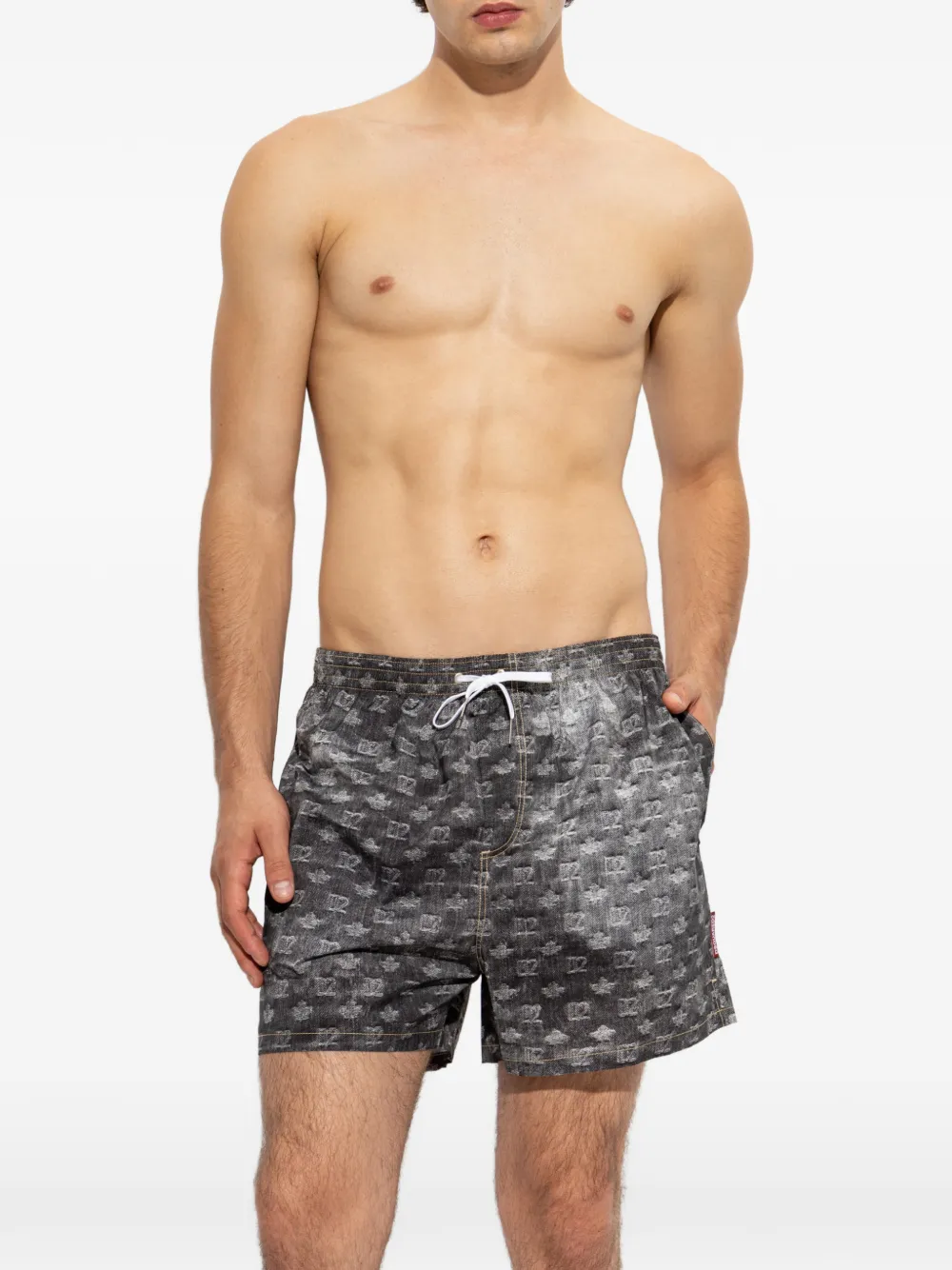DSQUARED2 Zwembroek met monogram Zwart