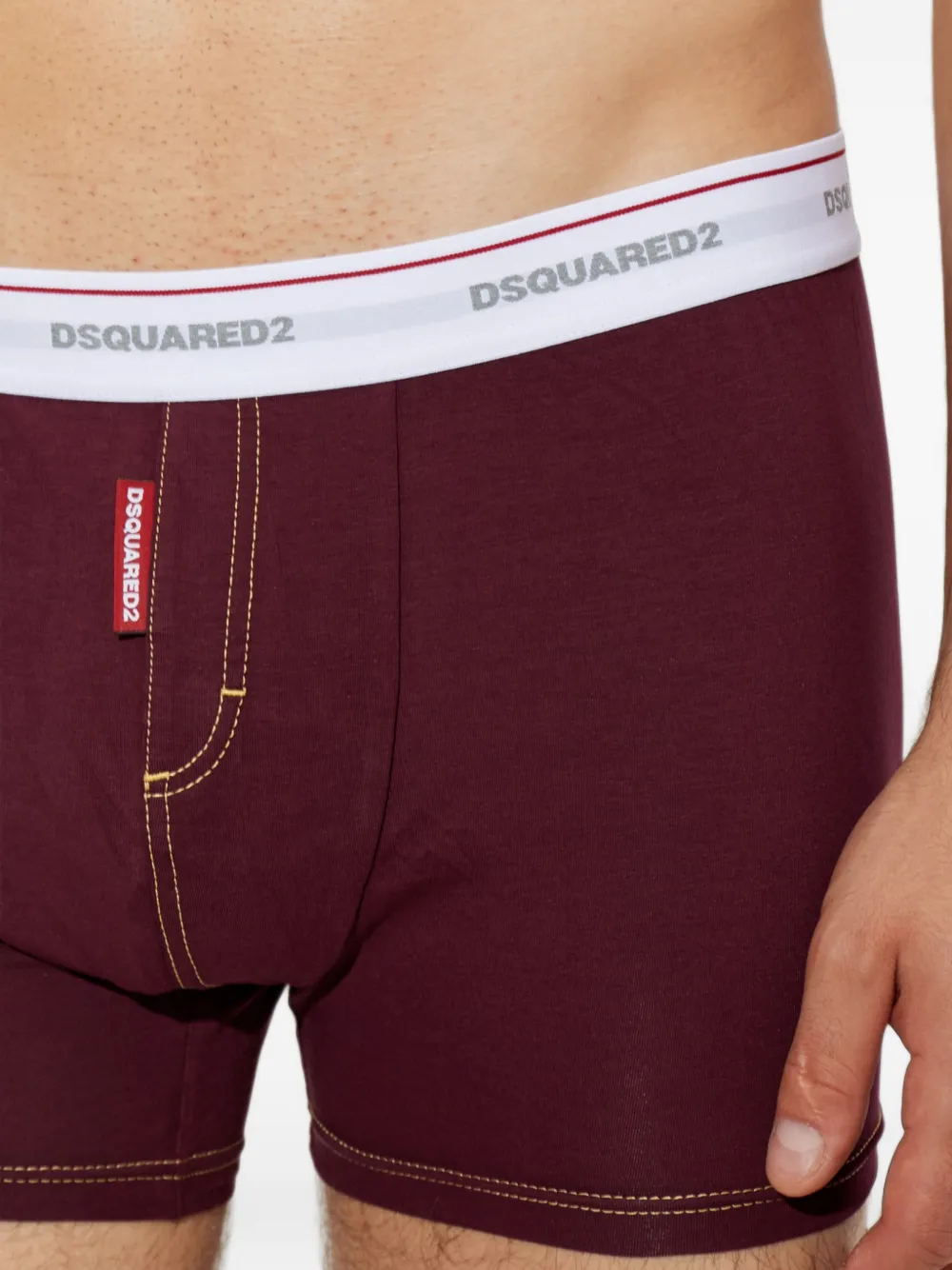 DSQUARED2 Boxershorts met logoband Rood