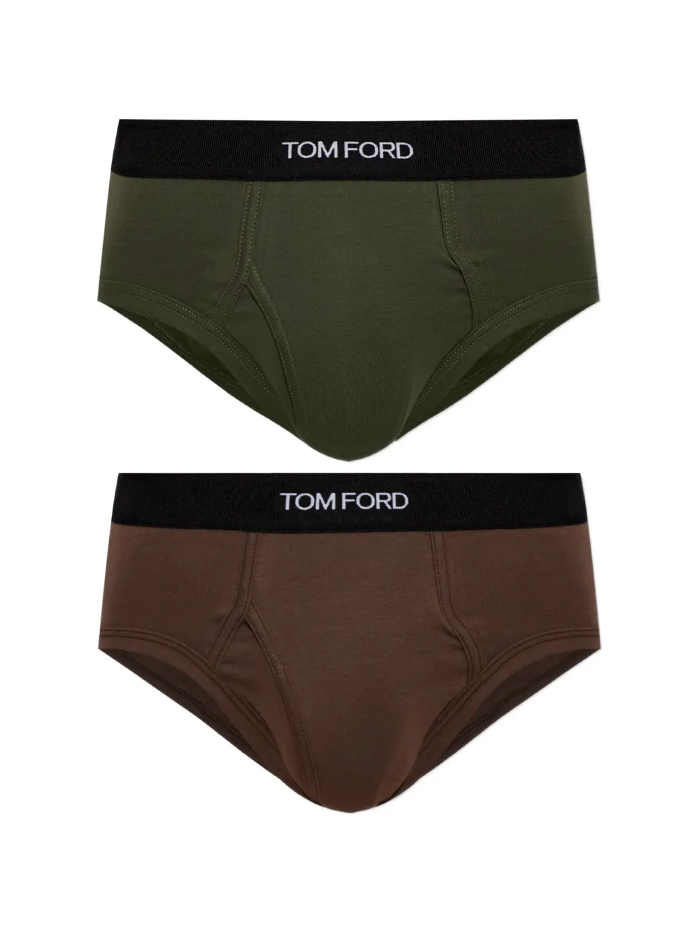 TOM FORD logo-waistband briefs (set of two) - Verde