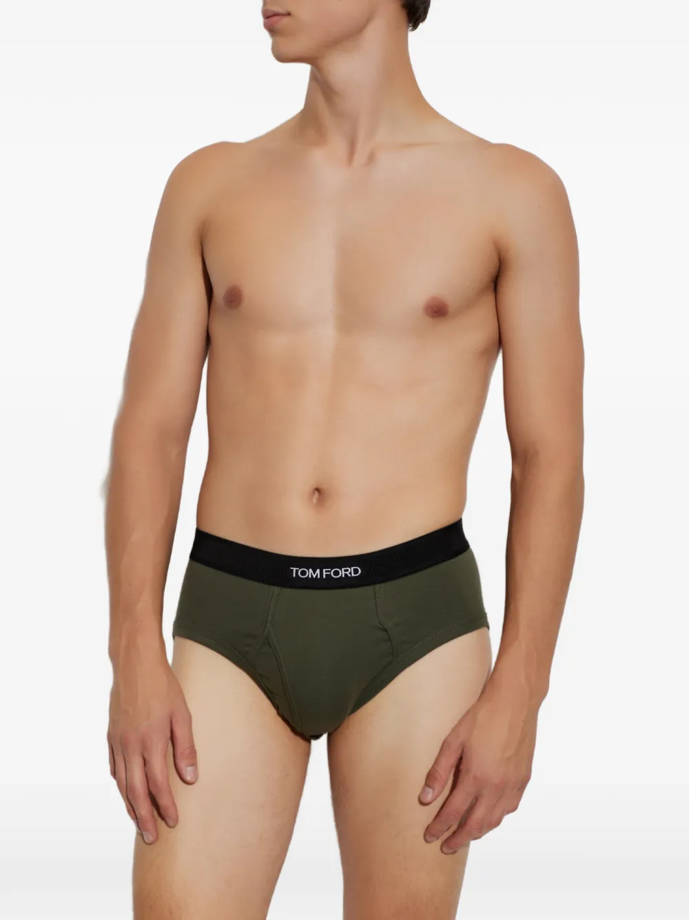 TOM FORD Twee slips met logoband Groen