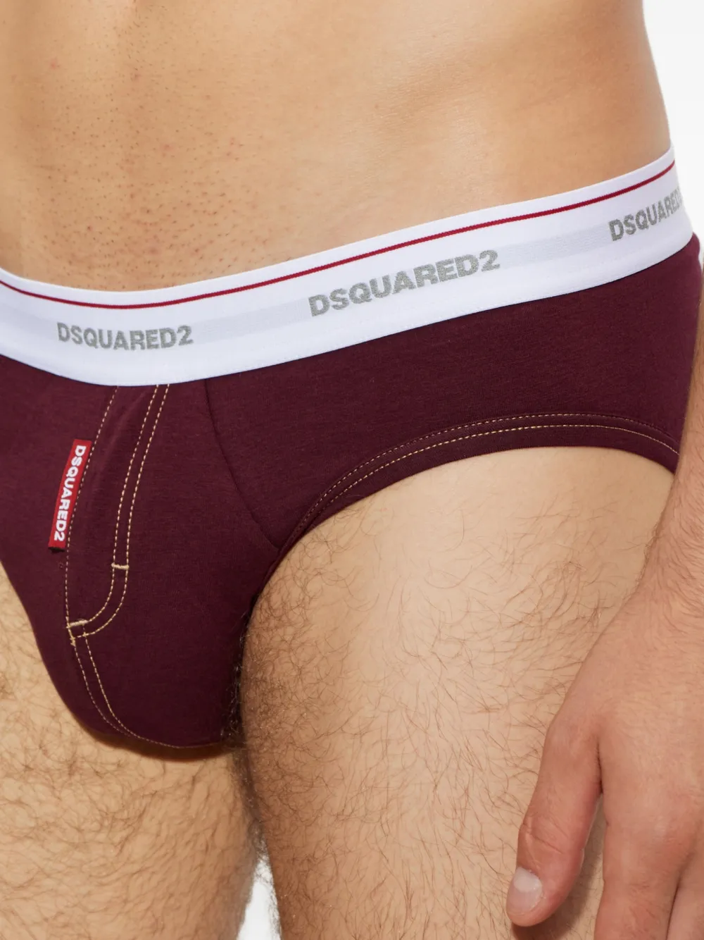 DSQUARED2 Katoenen slip met logo Rood