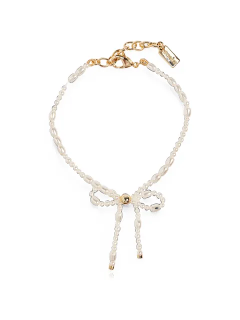 Coach bow-detail faux-pearl bracelet