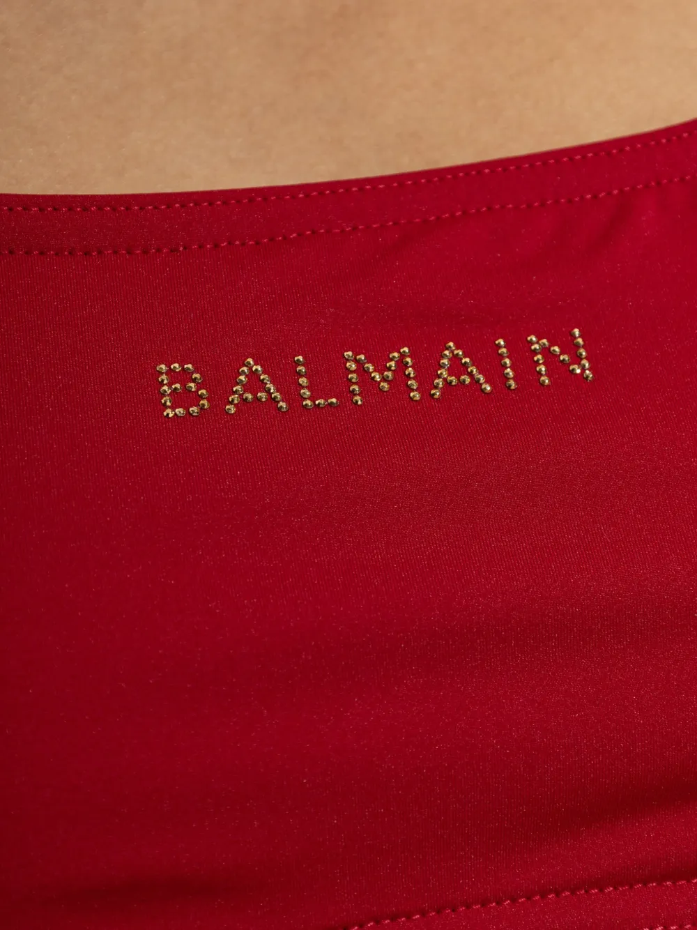 Balmain Bikini met halternek en verfraaid logo Rood