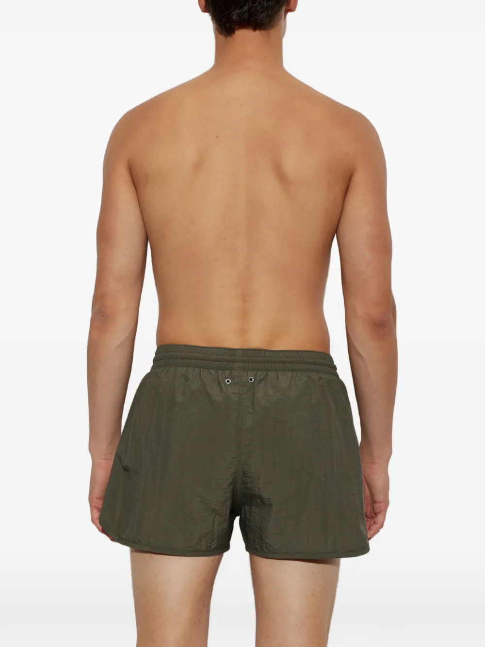 Balmain logo-embroidered drawstring swim shorts Groen