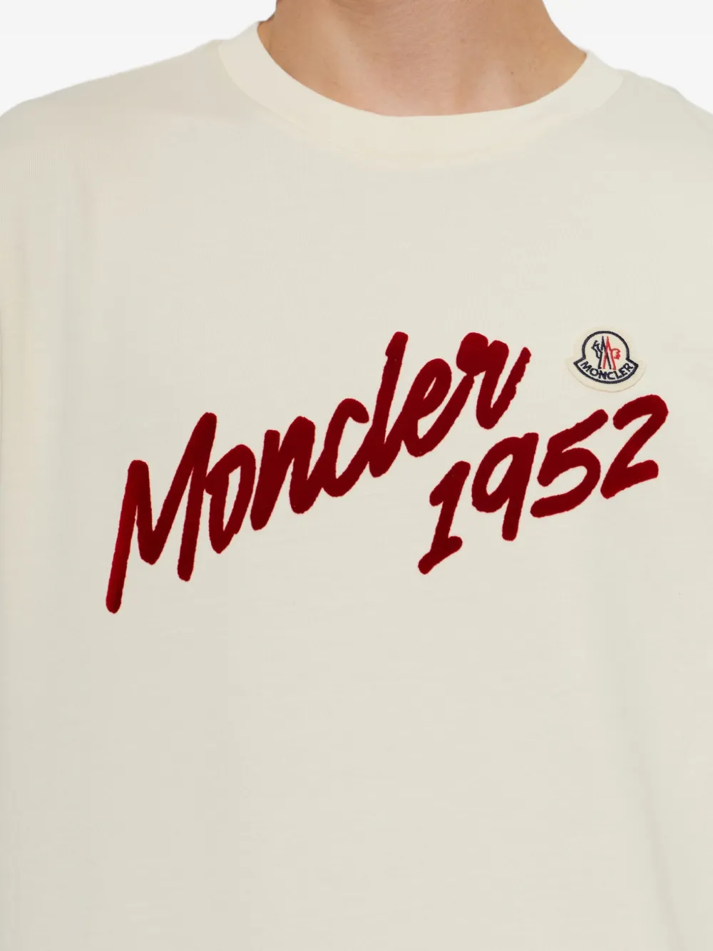 Moncler T-shirt met logoprint Beige