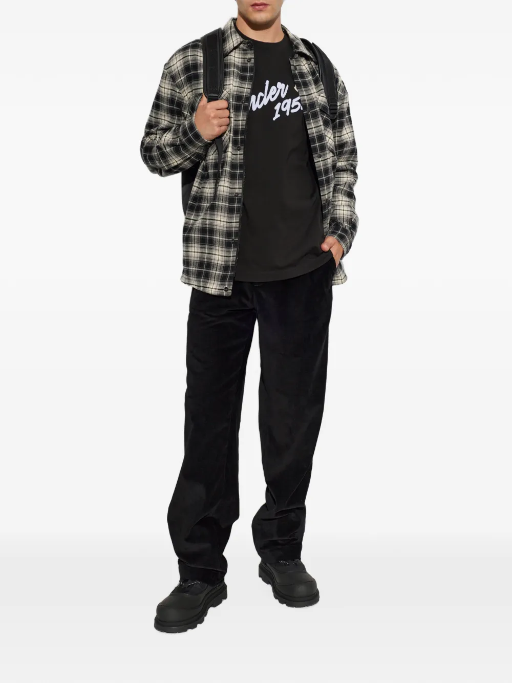 Moncler T-shirt met logoprint Zwart