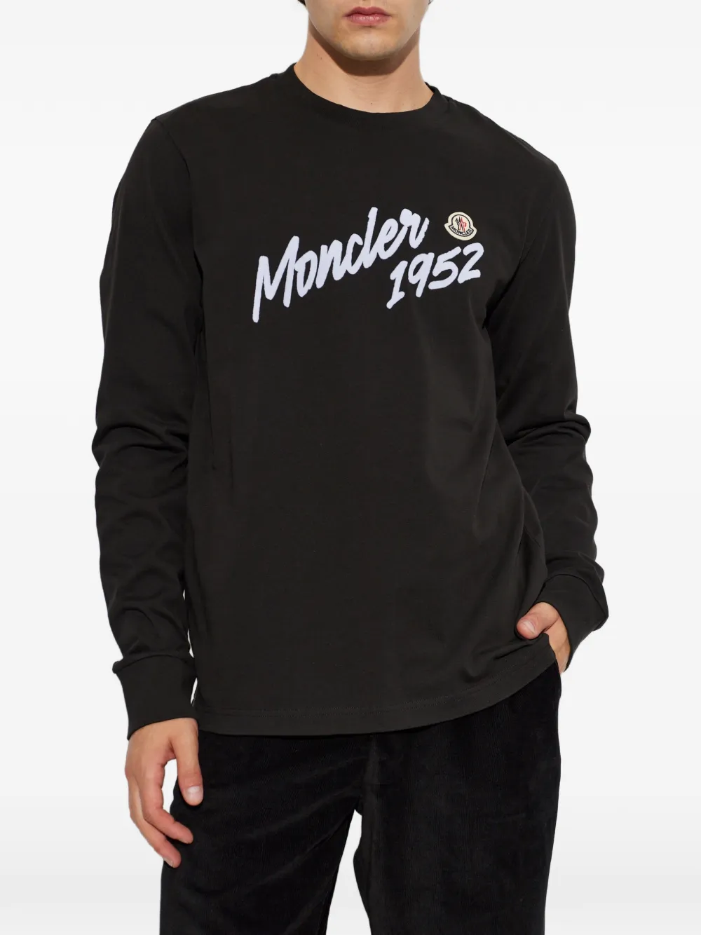 Moncler T-shirt met logoprint Zwart