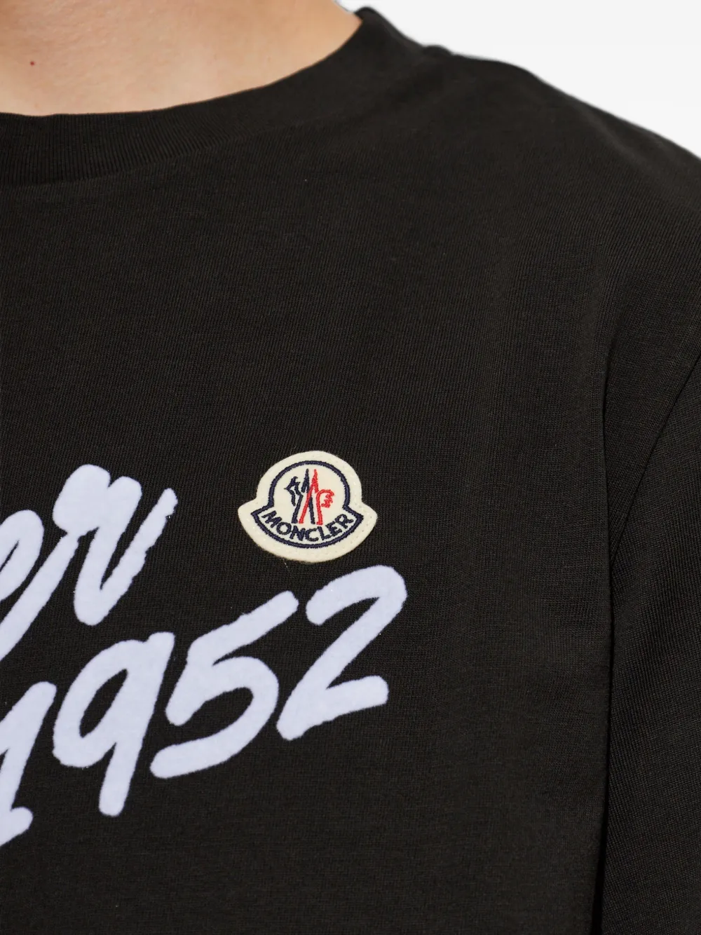 Moncler T-shirt met logoprint Zwart