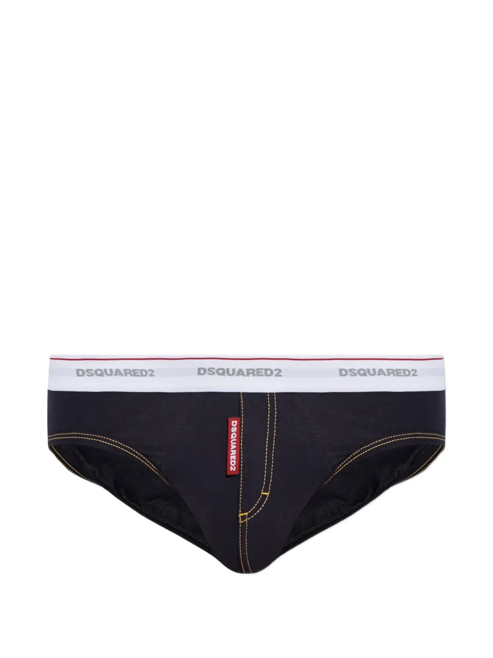 DSQUARED2 logo-waistband contrast-stitch briefs - Nero