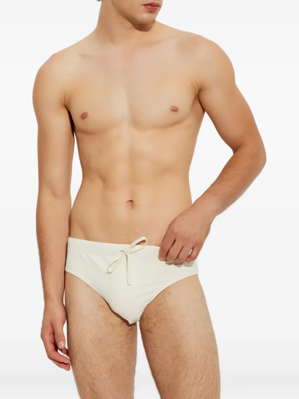 Balmain monogram-pattern swim briefs Beige