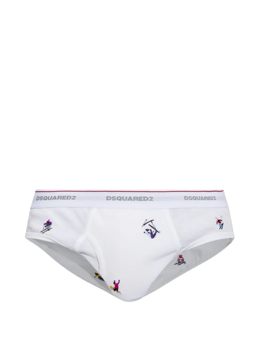 DSQUARED2 embroidered ribbed briefs - Bianco