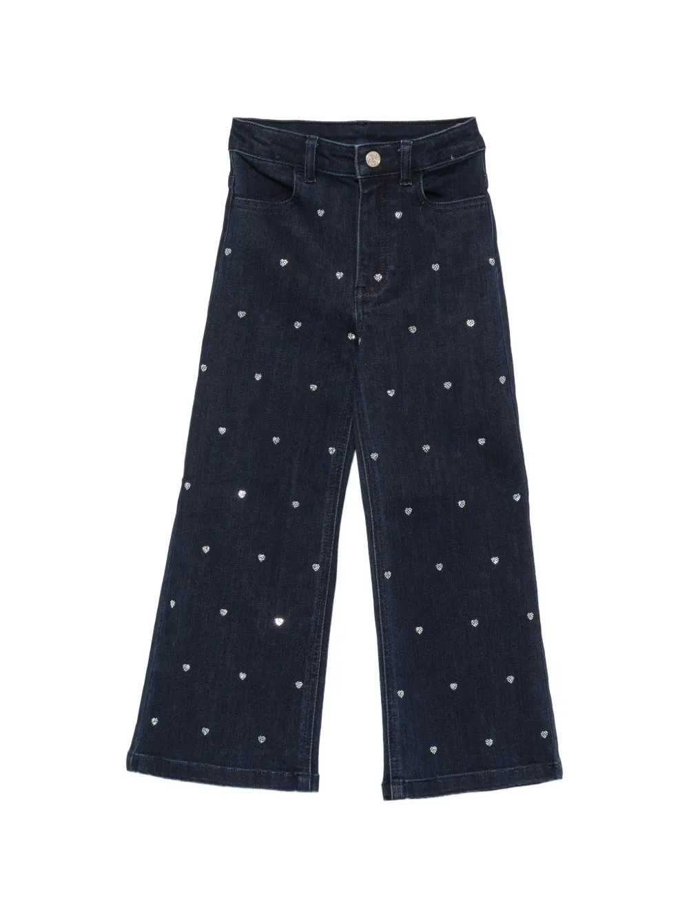 TWINSET Kids heart-embellished jeans - Blu