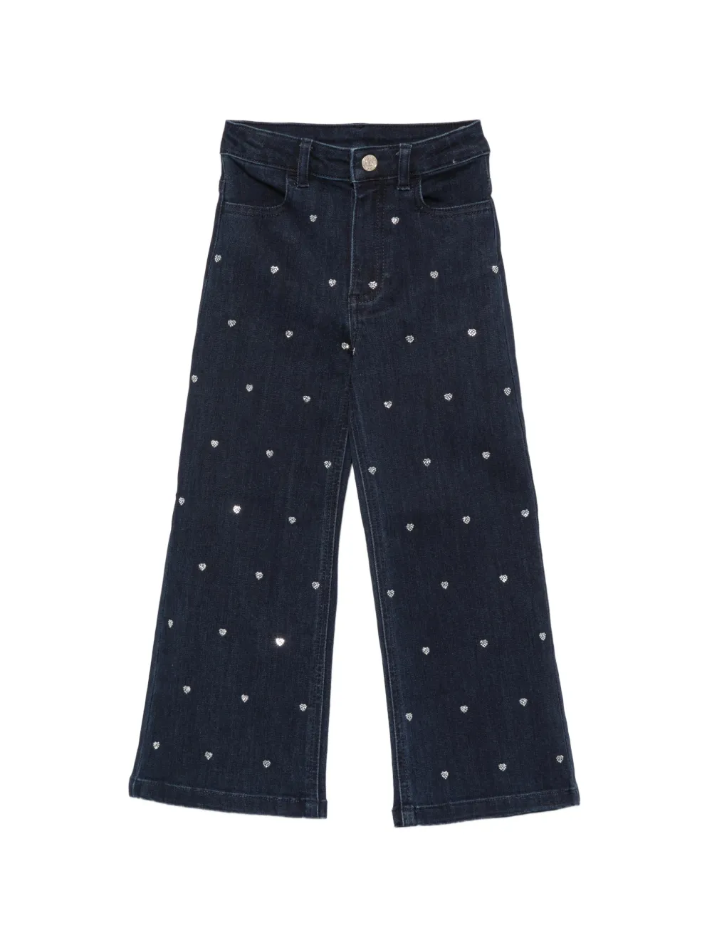 TWINSET Kids heart-embellished jeans - Blu