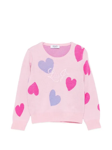Liu Jo Kids layered-effect slogan-embroidered sweater