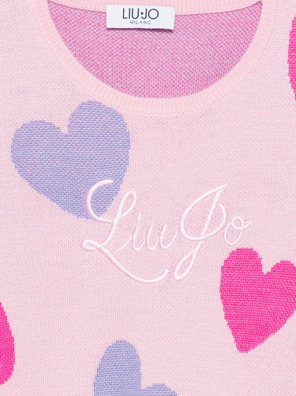 Liu Jo Kids Trui en rok met geborduurd logo en hart-intarsia Roze