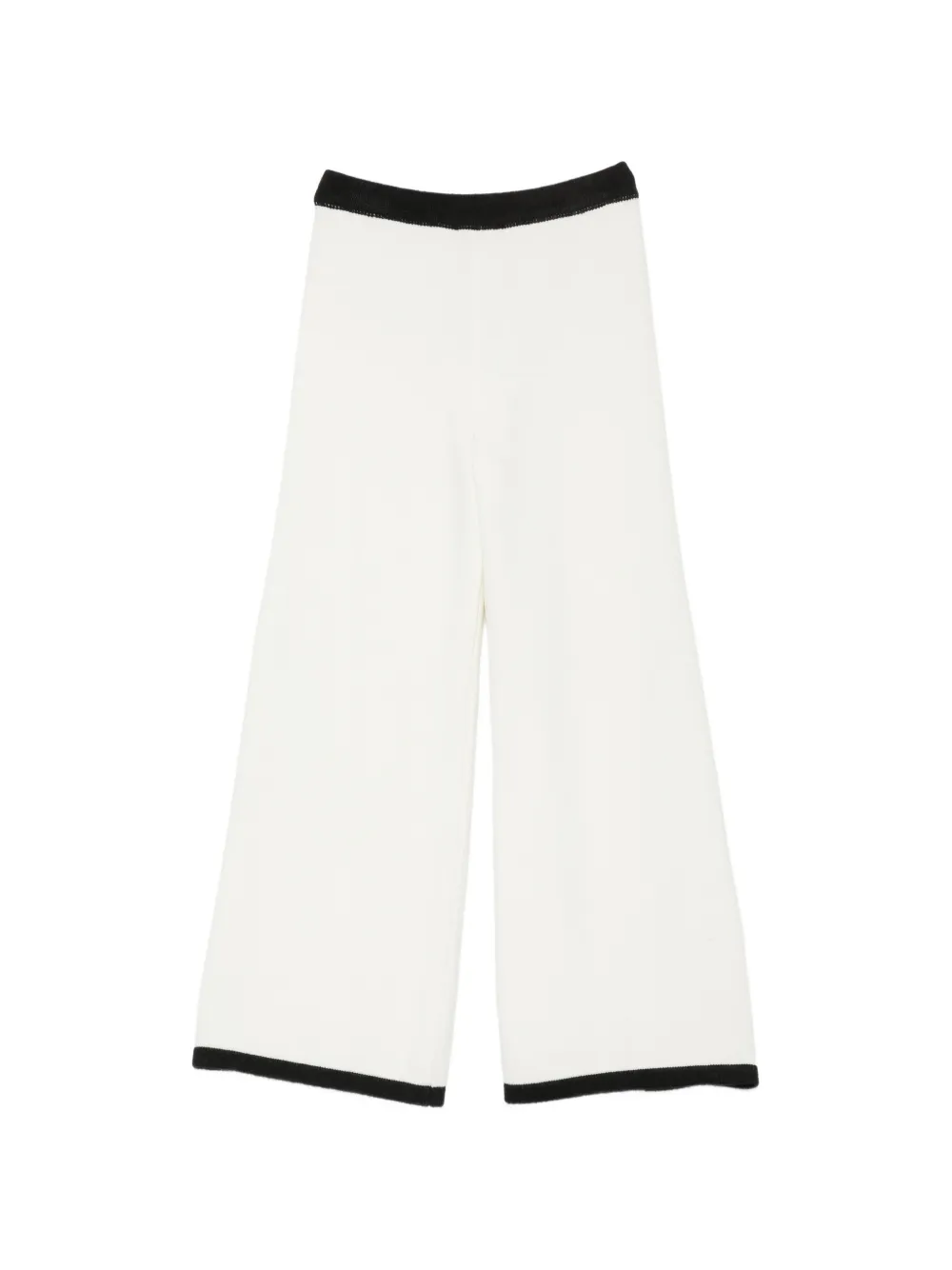 TWINSET Kids Broek met wijde pijpen en contrasterende afwerking Wit