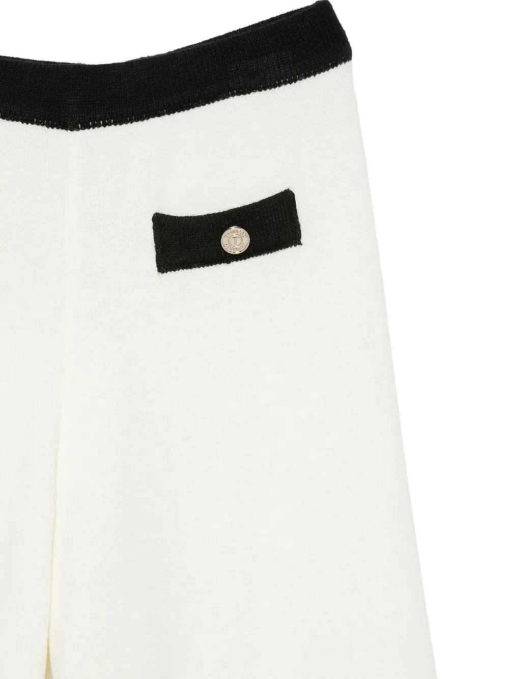 TWINSET Kids Broek met wijde pijpen en contrasterende afwerking Wit