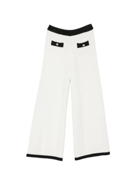 TWINSET Kids contrast-trim wide-leg trousers