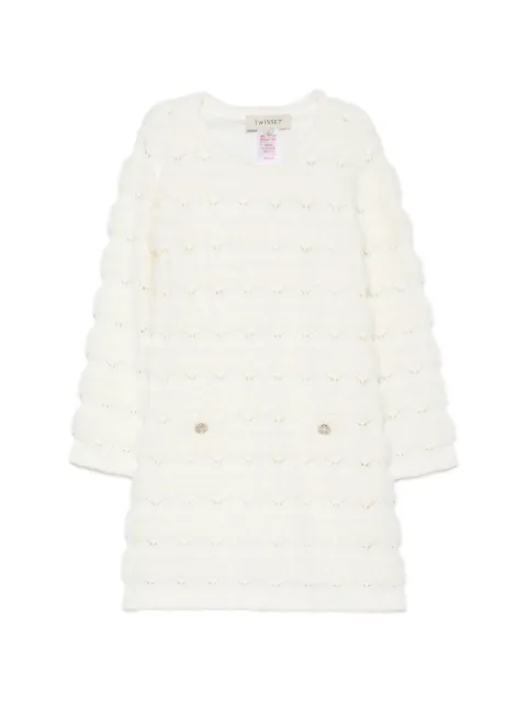 TWINSET Kids pointelle-knit faux-pocket dress