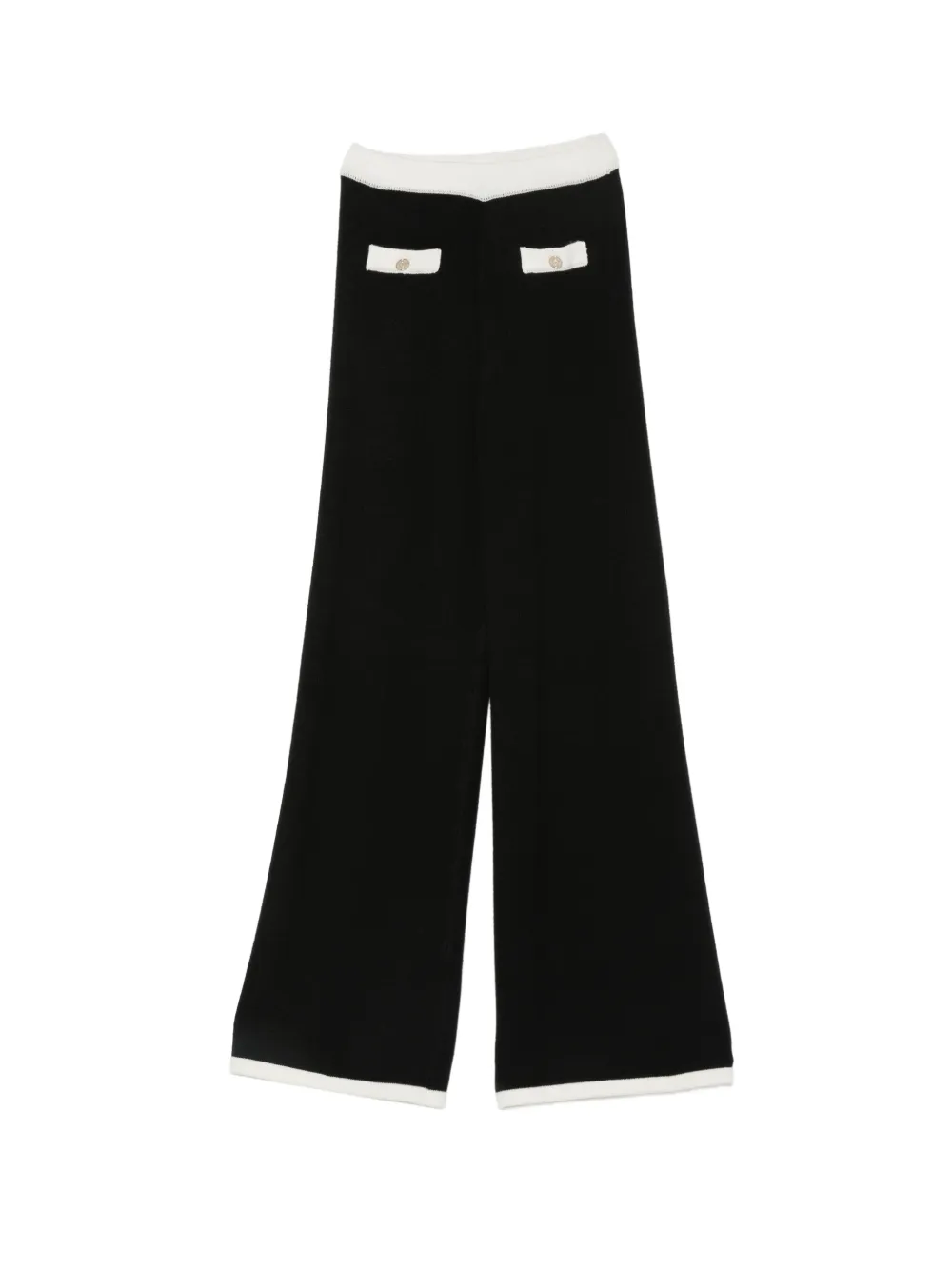 TWINSET Kids button-detail contrast-trim trousers - Nero