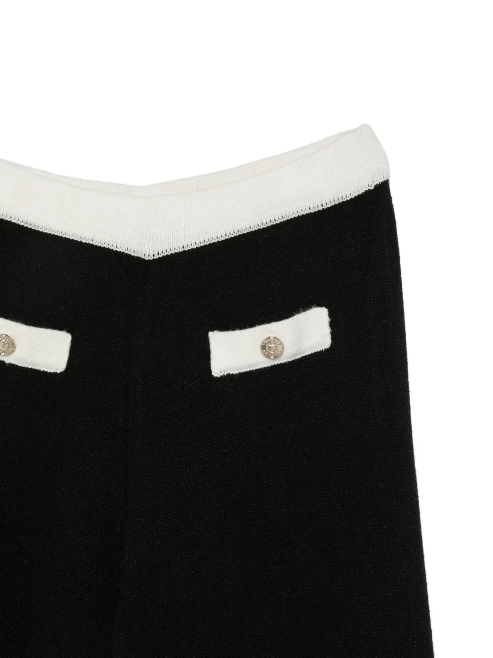 TWINSET Kids Broek met contrasterende afwerking en knoopdetail Zwart