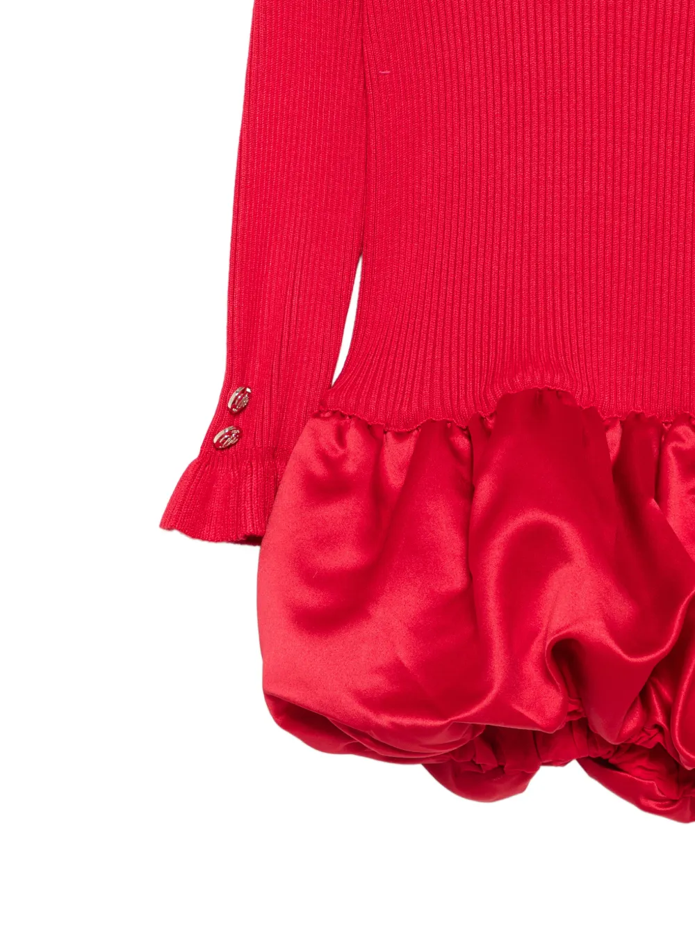 Liu Jo Kids Ribgebreide jurk met pofrok Rood