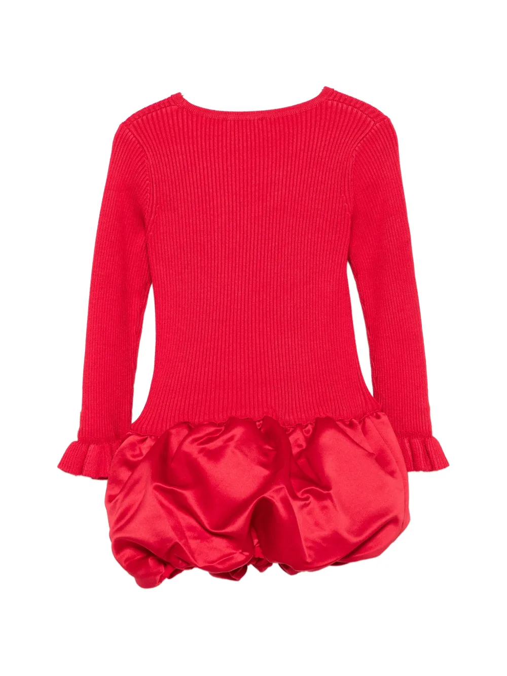 Liu Jo Kids Ribgebreide jurk met pofrok Rood