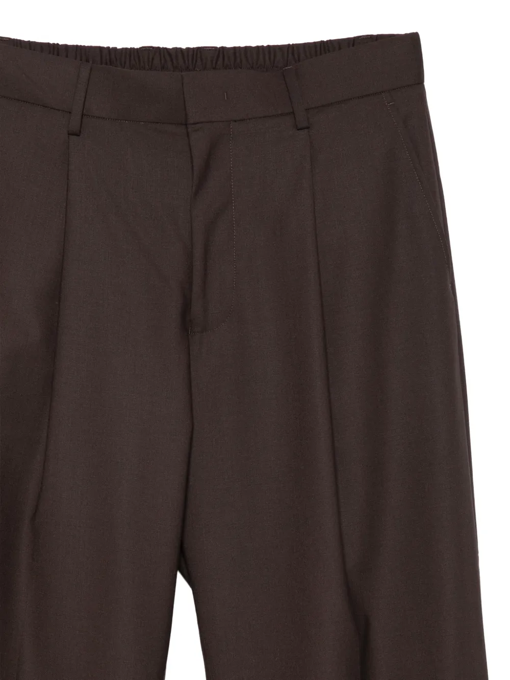 NN07 pleated elasticated-waistband trousers Bruin