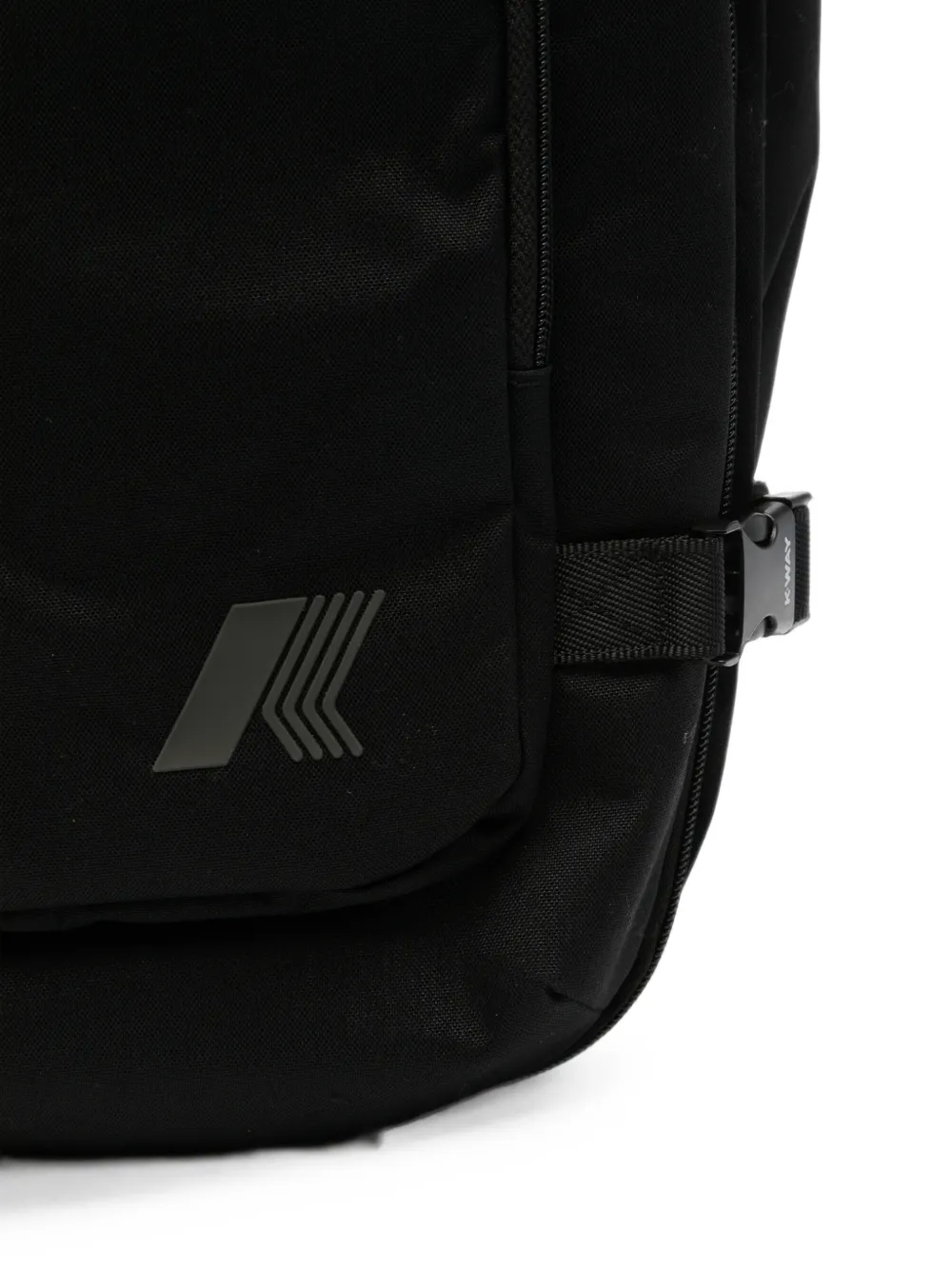 K-Way Salomette buckled-strap logo-print backpack Zwart