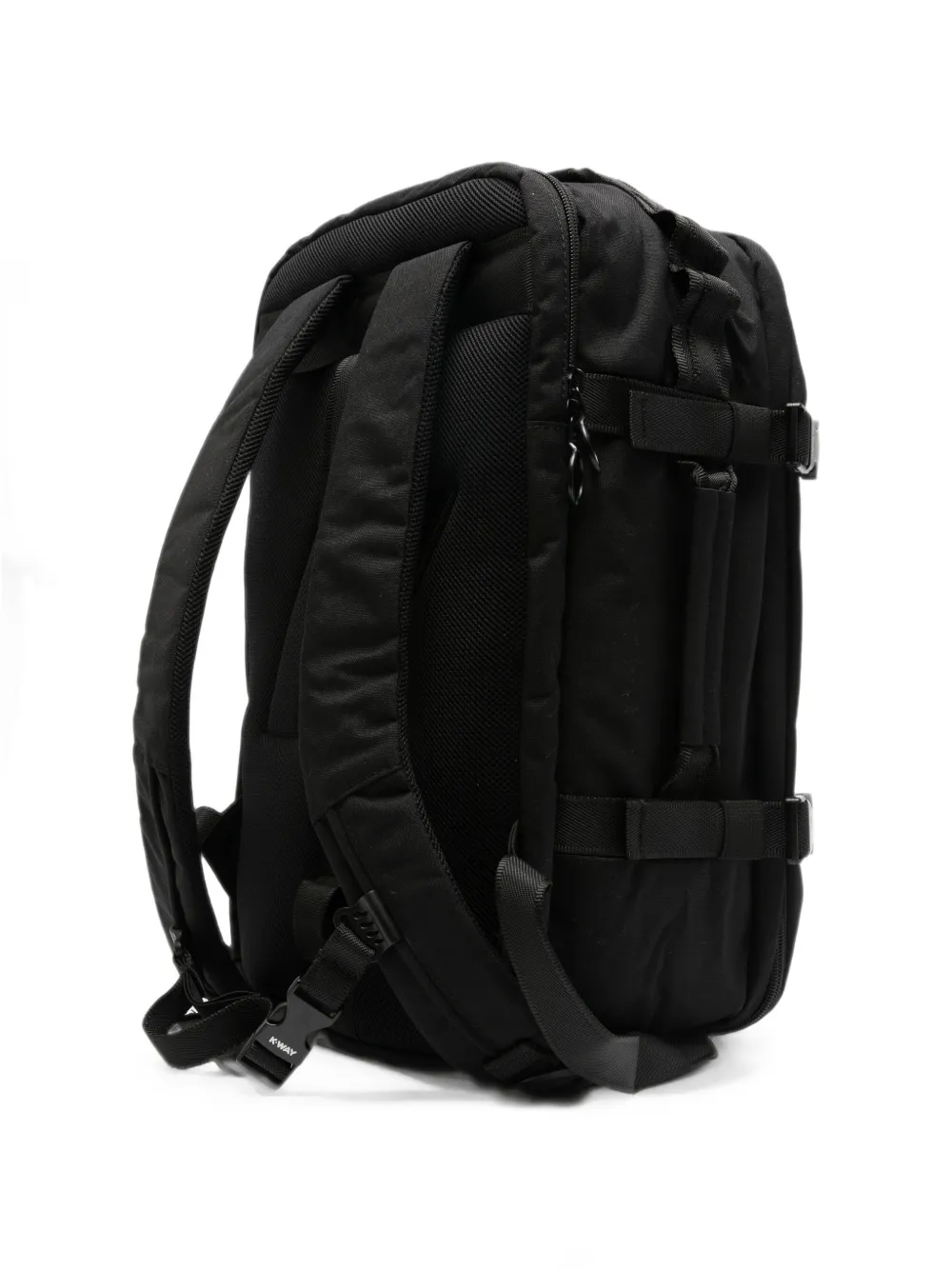 K-Way Salomette buckled-strap logo-print backpack Zwart