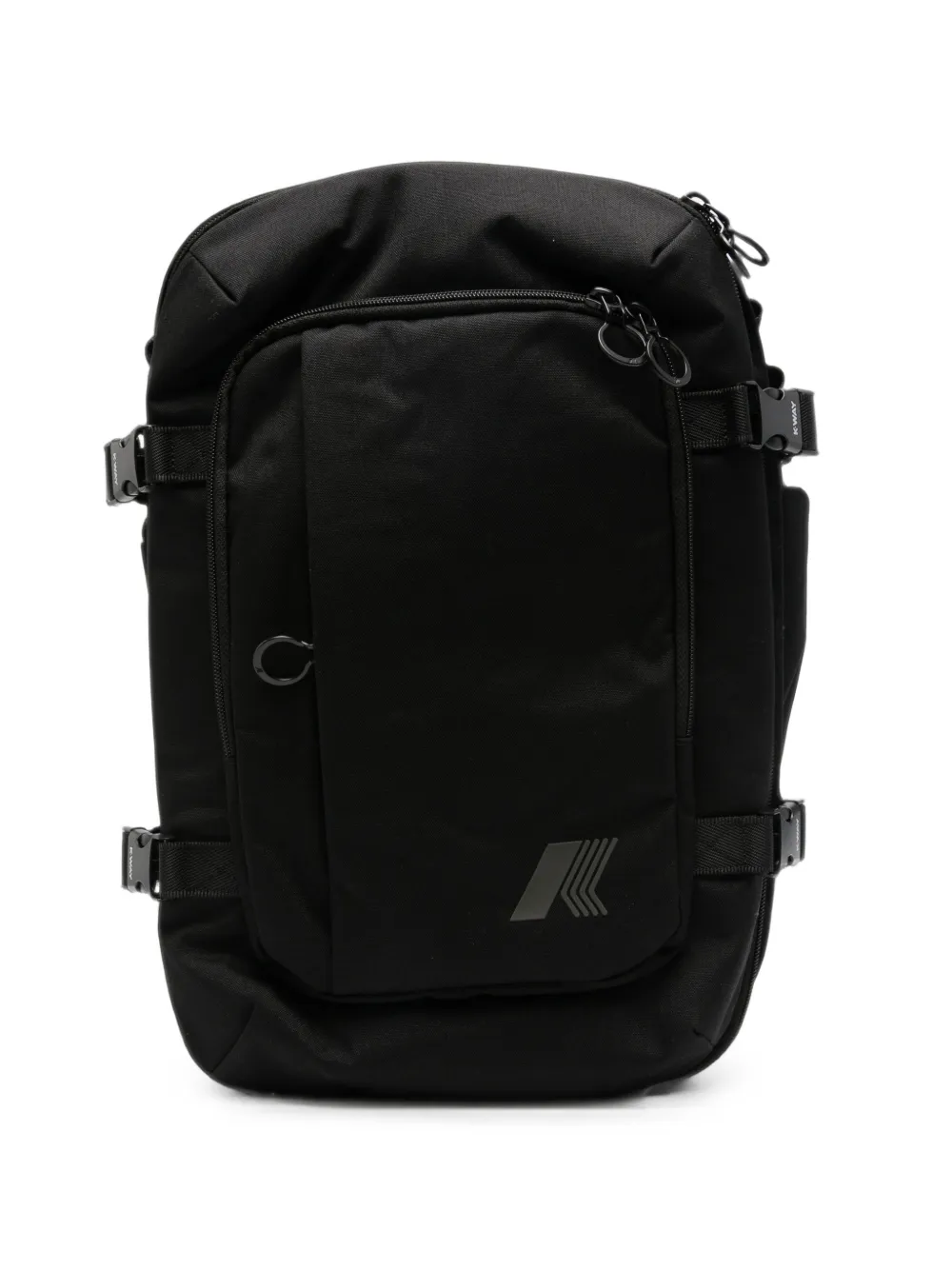 K-Way Salomette buckled-strap logo-print backpack - Nero