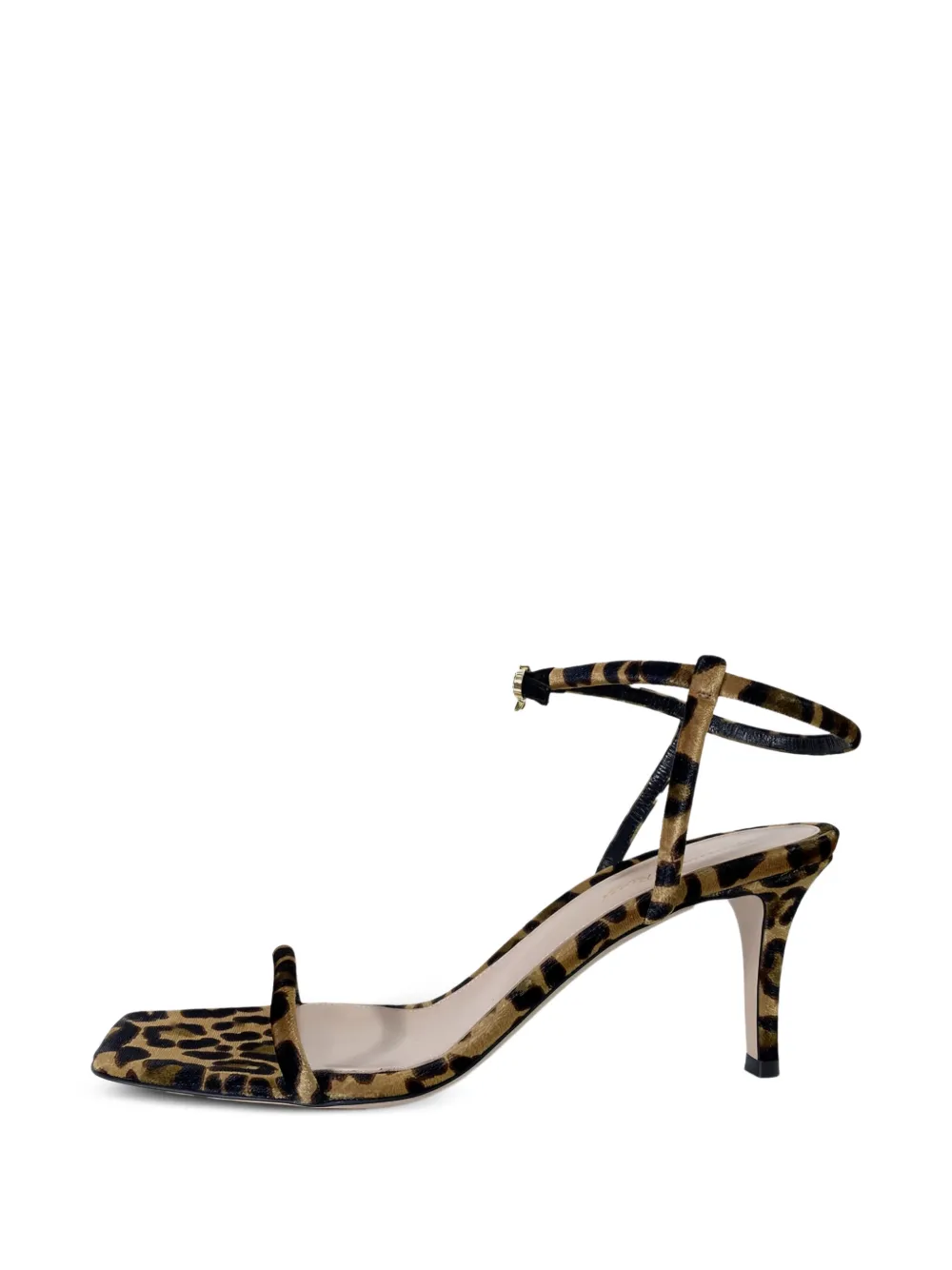 Gianvito Rossi leopard-print velvet sandals - Braun