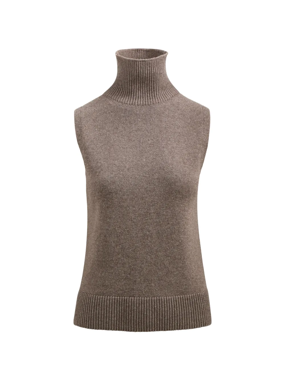 Brandon Maxwell Gilet smanicato Bruno a collo alto - Marrone
