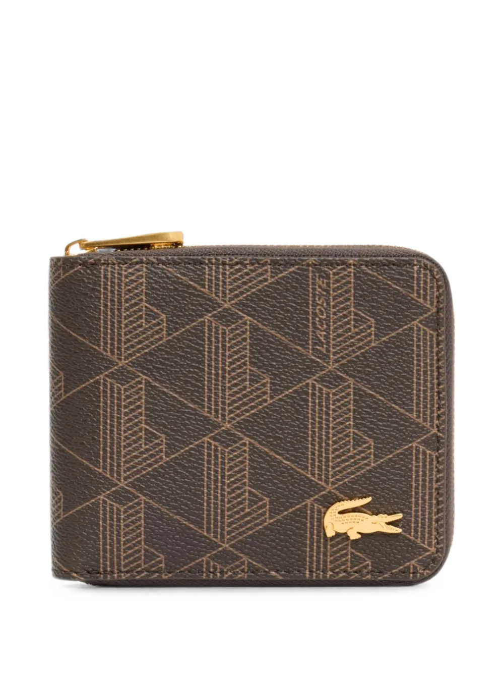 Lacoste The Blend monogram-print wallet - Marrone