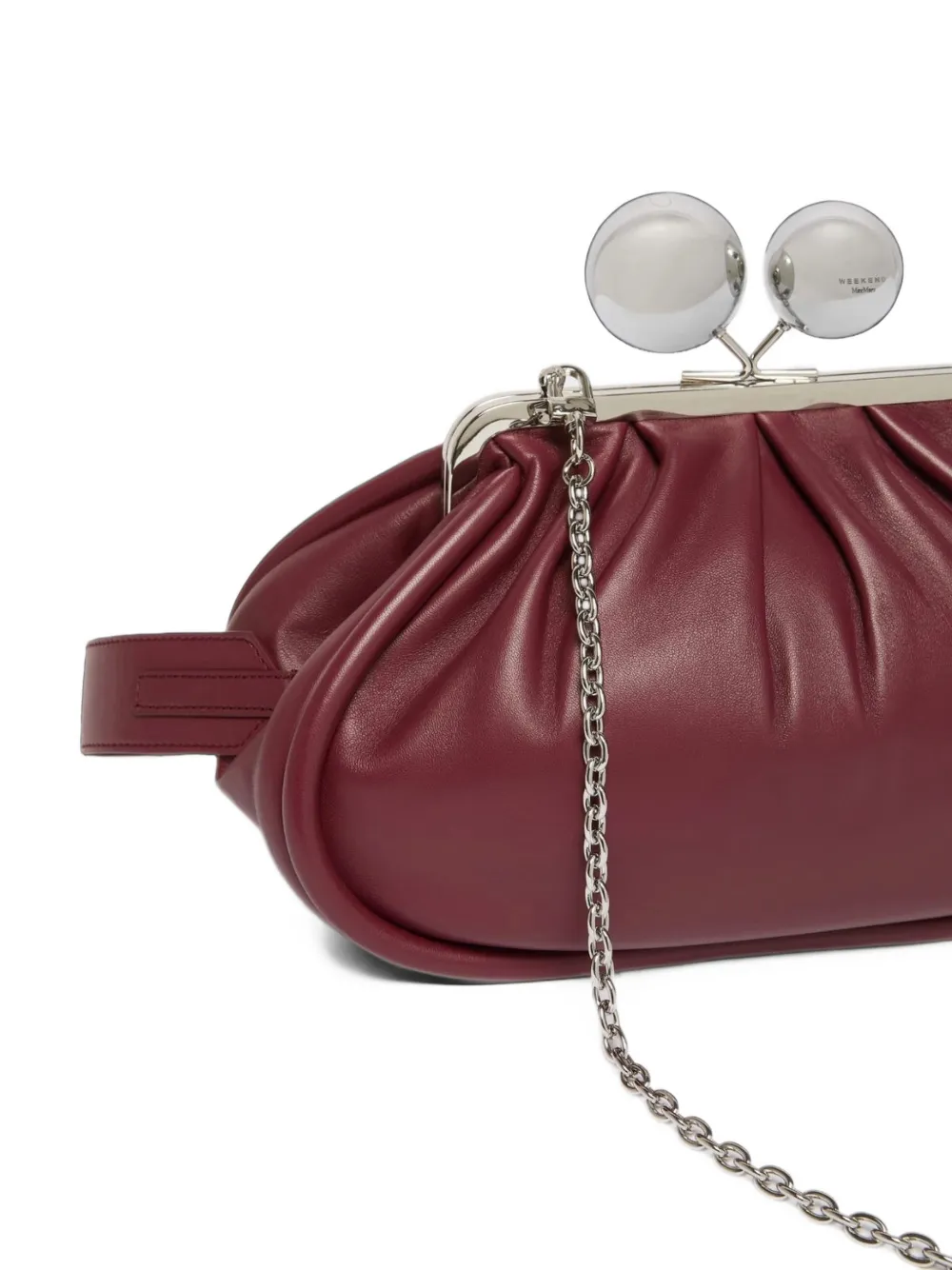 Weekend Max Mara medium Pasticcino leather clutch bag Rood