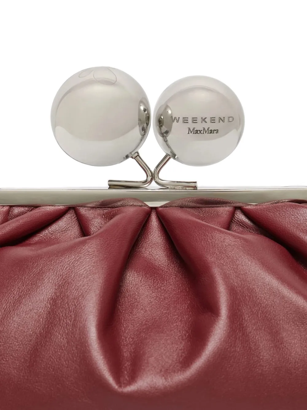 Weekend Max Mara medium Pasticcino leather clutch bag Rood