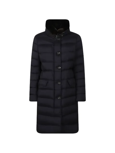 Moorer quilted faux-fur-trim coat