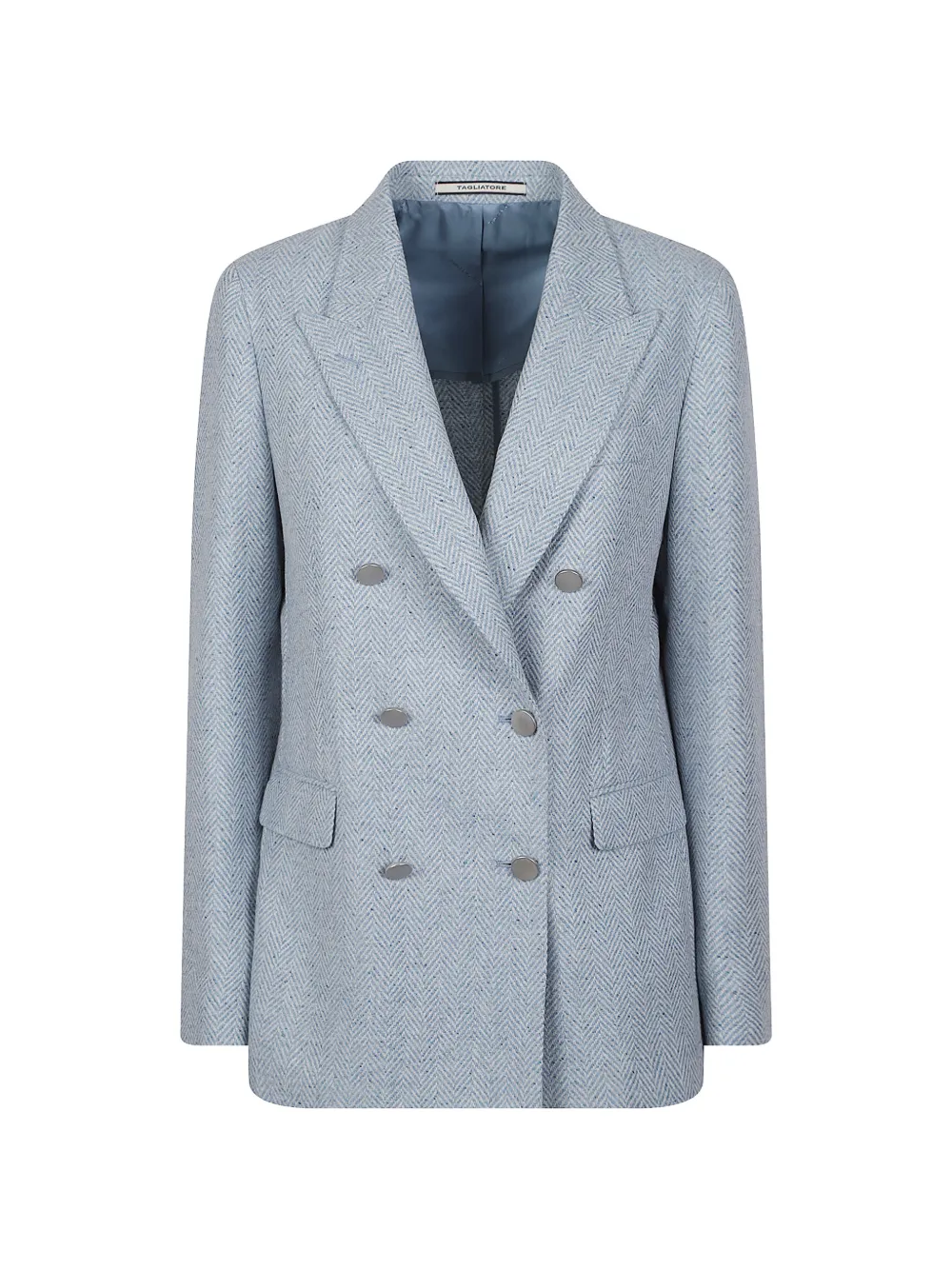 Tagliatore herringbone double-breasted blazer - Blau