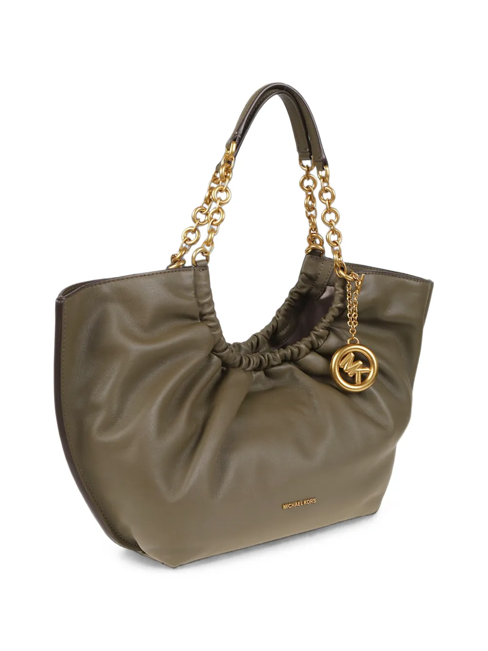 Michael Kors Shopper met schakels en ruches Groen