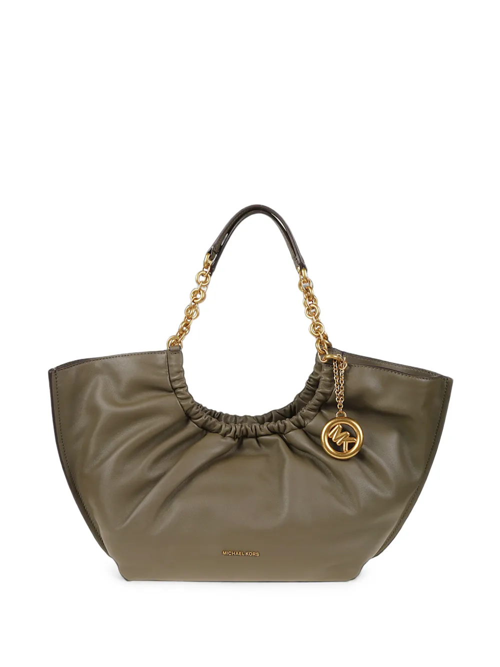 Michael Kors ruched chain-link tote bag - Verde