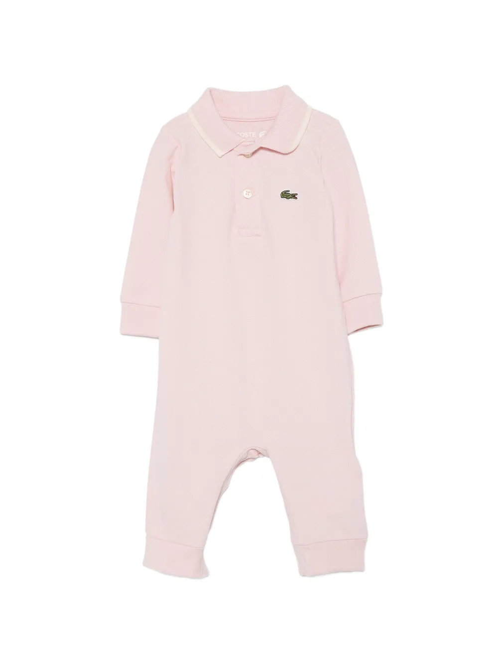Lacoste Kids Piqué jumpsuit met logo-patch Roze
