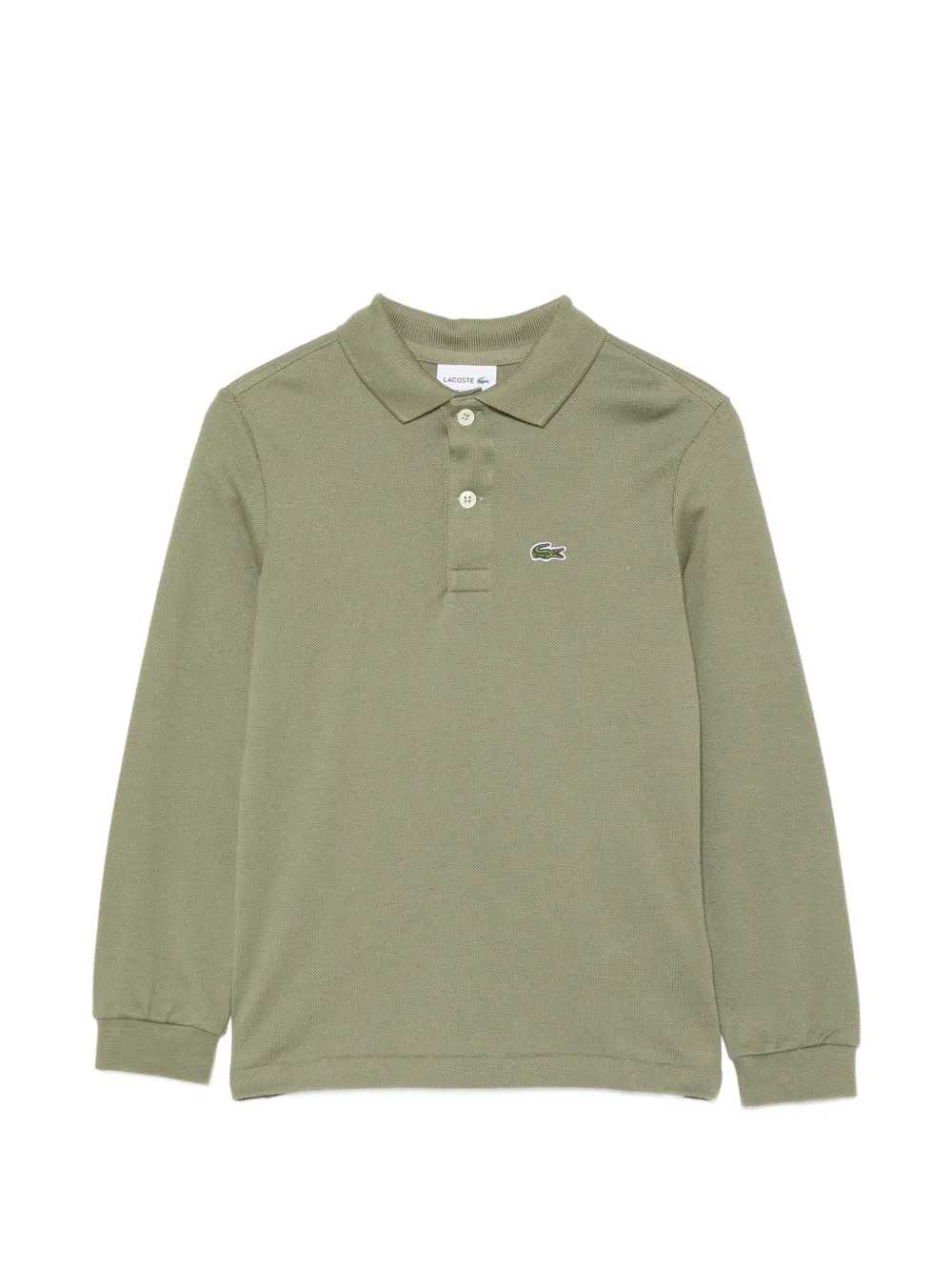 Lacoste Kids Polo a maniche lunghe con applicazione logo - Verde