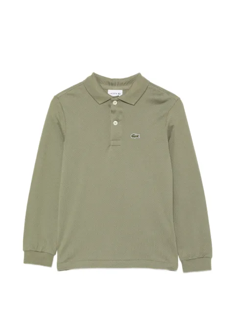 Lacoste Kids logo-patch long-sleeve polo shirt