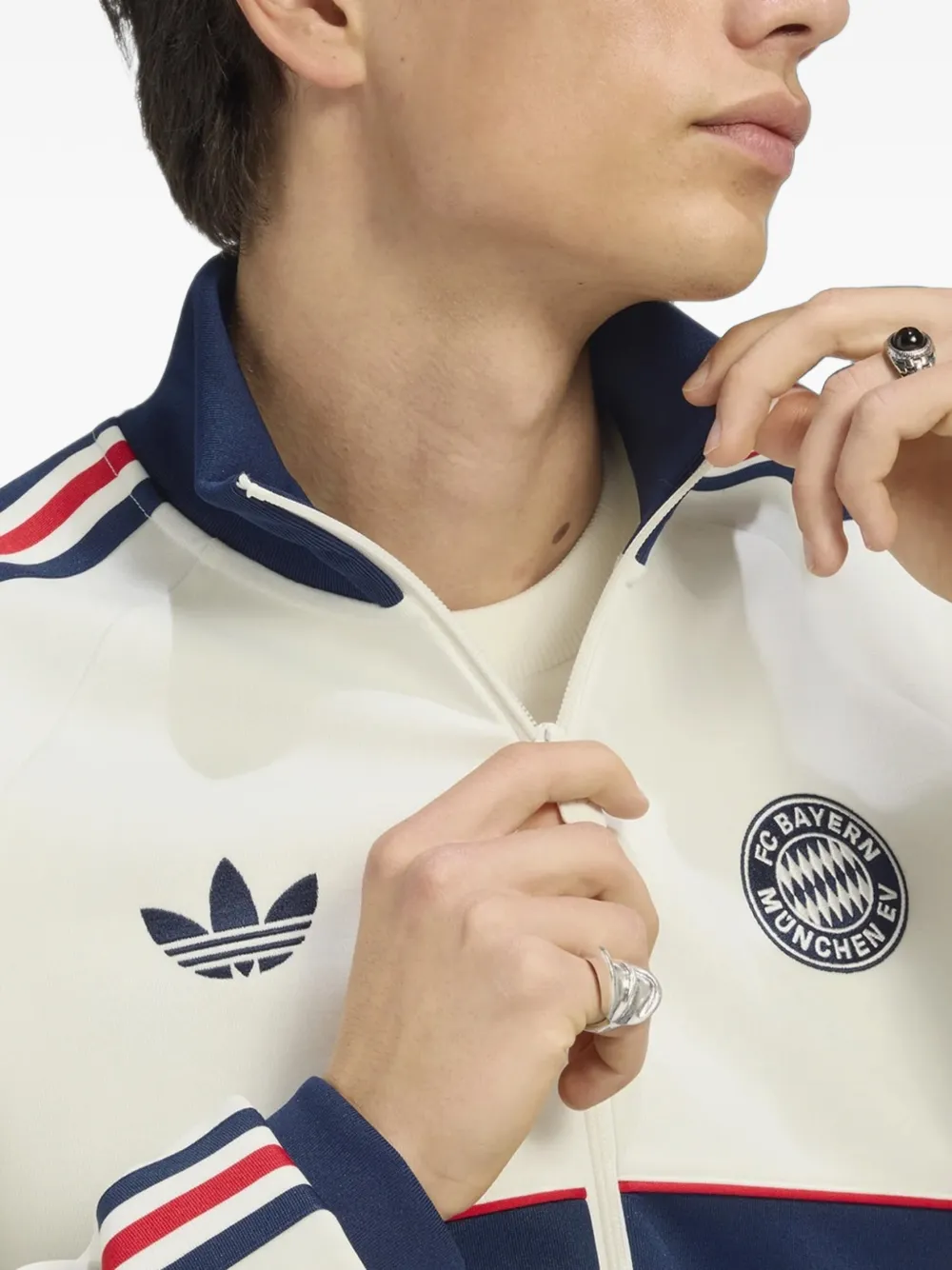 adidas FC Bayern München zip-up bomber jacket Beige