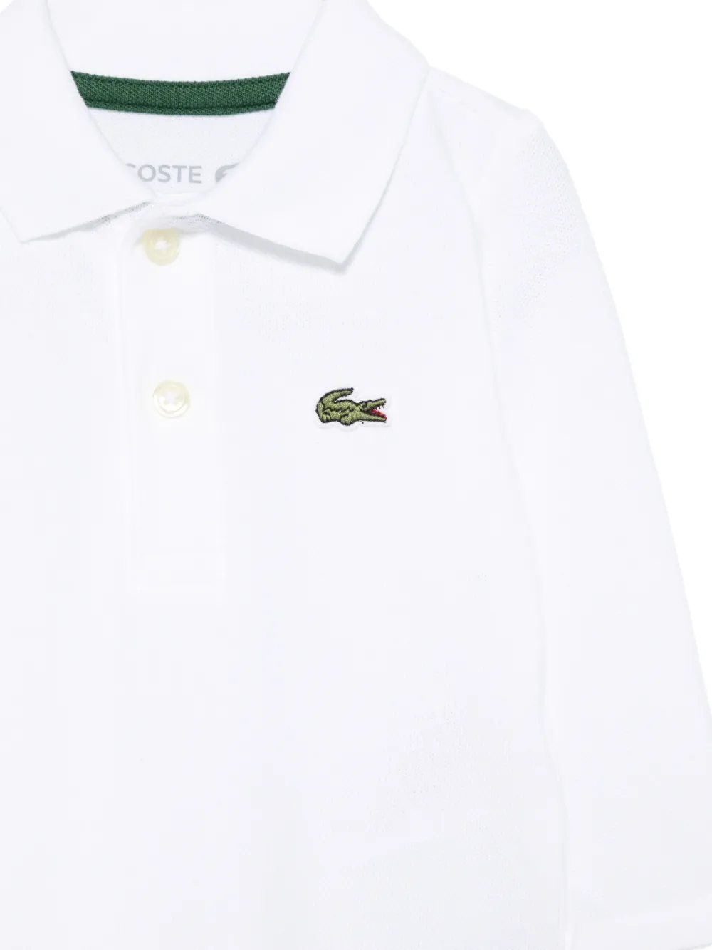 Lacoste Kids Romper met logopatch en lange mouwen Wit